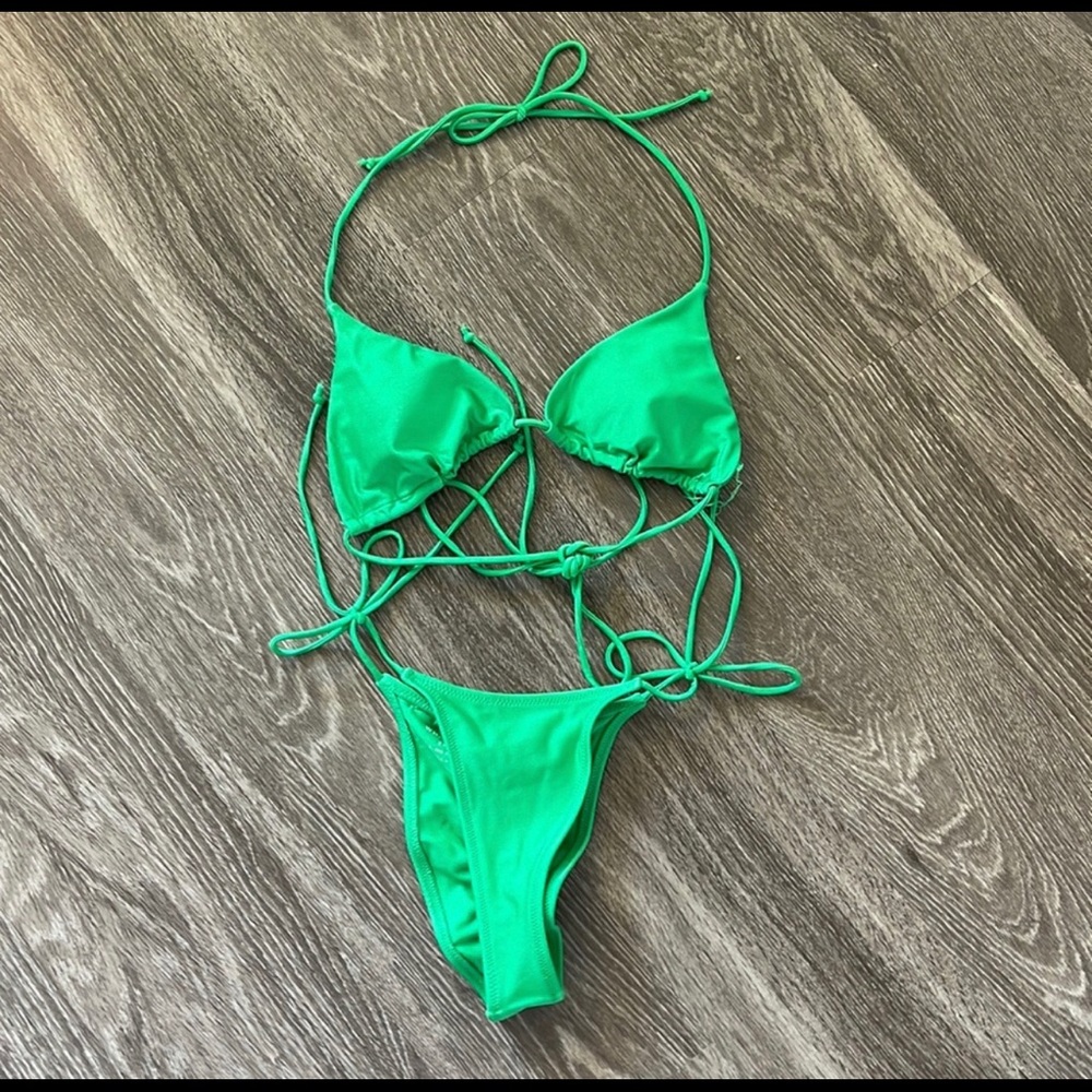 Green Two Piece Bikini